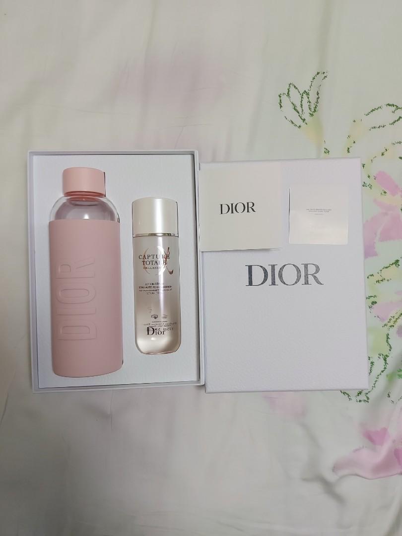 Brand New Dior Glass Water Bottle 550ml with Pale Pink Neoprene