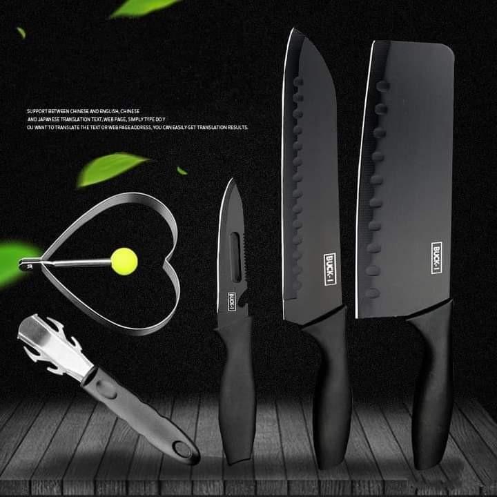 Buck-I Kitchen Knives Set (Category: Knives & Chopping Boards) located in Manila. Submitted by acinad_ (Listing ID 1082966292, Image 1). Description: Buck-I Kitchen Knives Set For shipping: - Toktok Message for inquiries!.