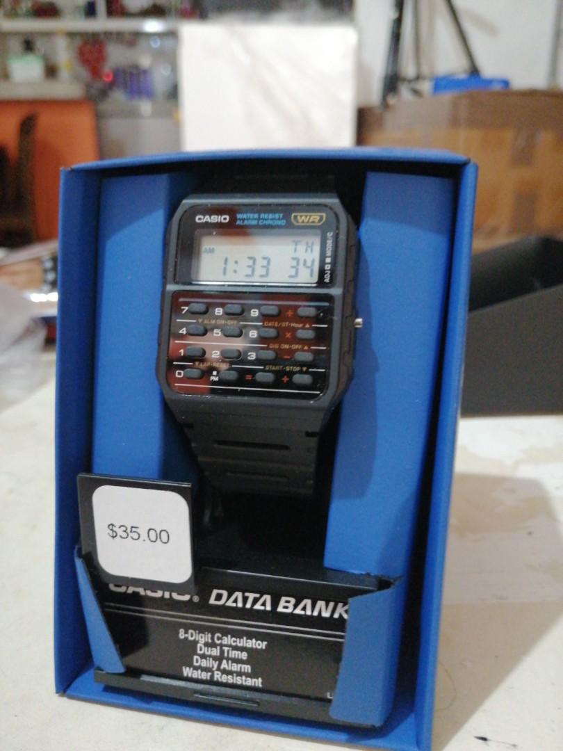 Casio data bank calculator 100% original (Category: Men's Watches) located in Cabuyao City. Submitted by nicoleecloset (Listing ID 1082881335, Image 1). Description: Casio data bank calculator 100% original We sell 100% original product from known brand from US. Your money back x10 if we sell you a fake or knock-off product. #casio #original #legit #authentic.