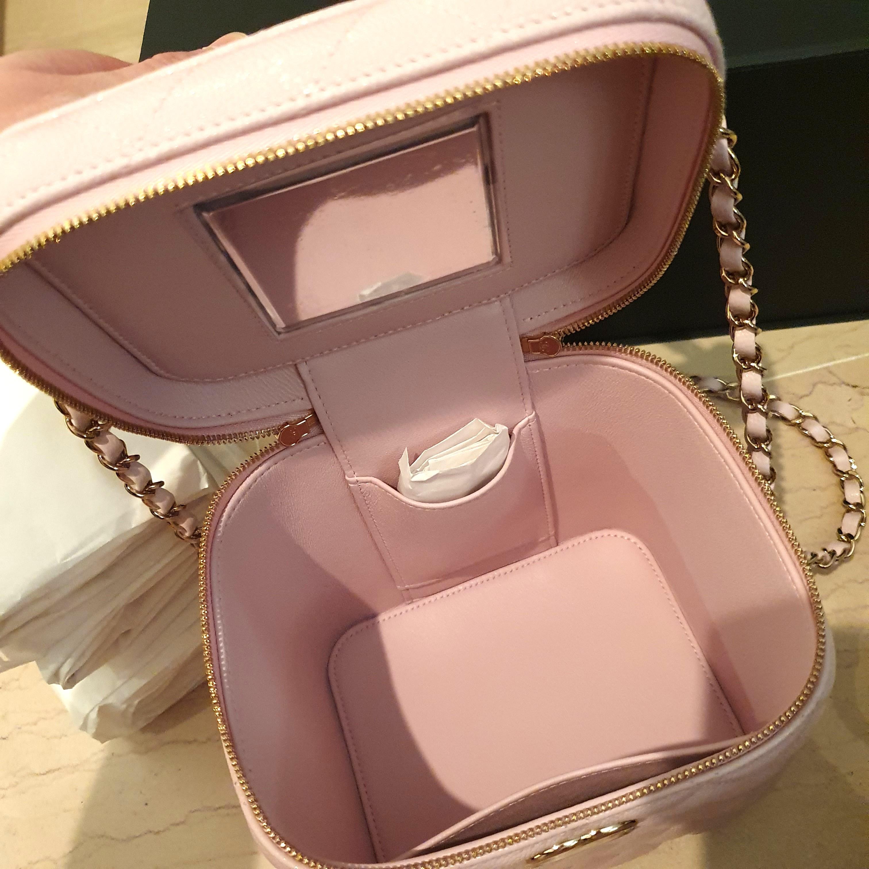 Chanel COMPARISONS Vanity Cosmetic Pouch VS LV Mini Pochette 21C Rose  Claire Unboxing #luxurypl38 