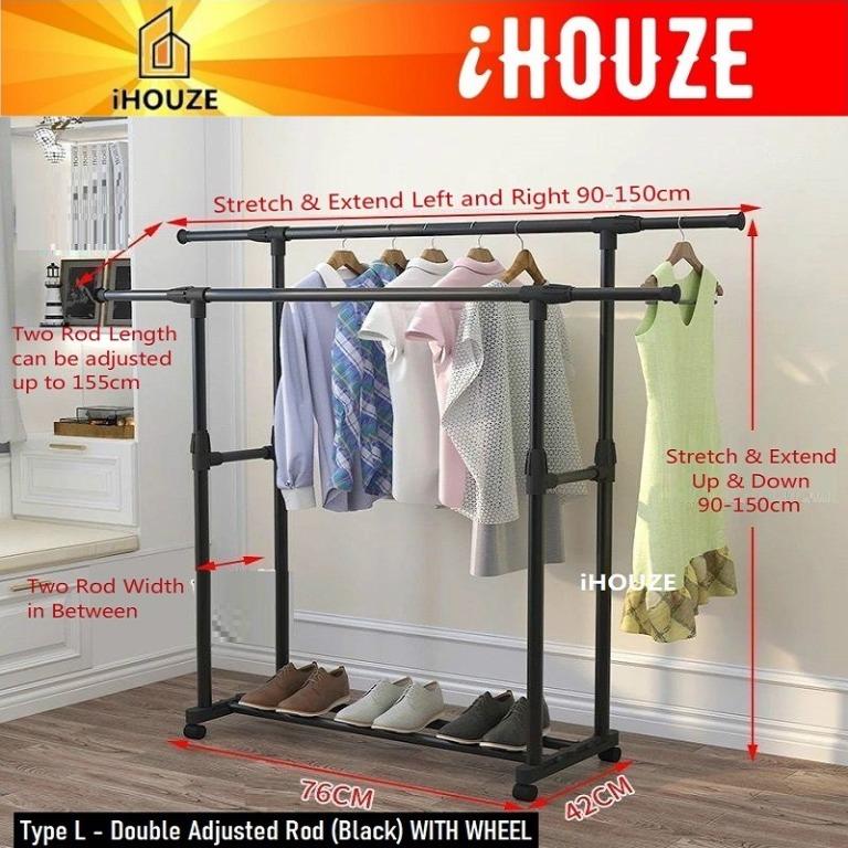 FREE DELIVERY Clothes Rack Drying Hanging Laundry Hanger Shelves