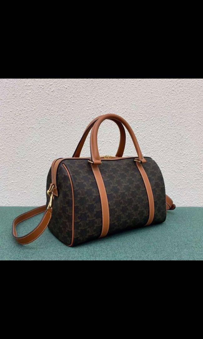 Celine Small Boston Bag in Triomphe Canvas and Calfskin Authentic, Luxury,  Bags & Wallets on Carousell