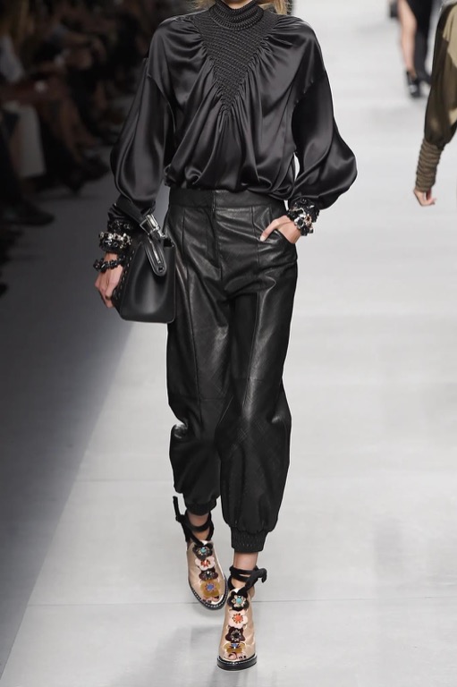 Fendi leather pants best sale