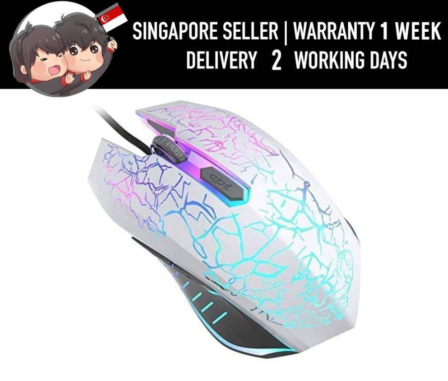 GAMESTART Gaming Mouse 5V 60mA Colorful Glare Gaming Mouse White with