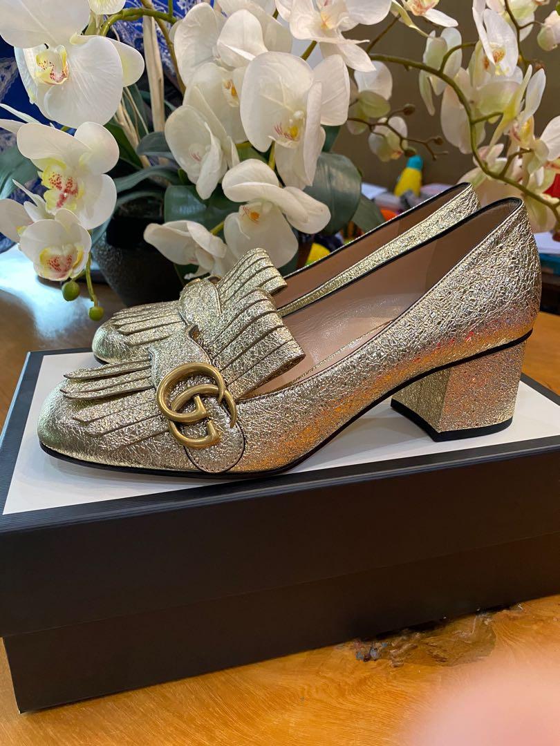 NEW GUCCI MARMONT FRINGE PUMPS 39 Women s Fashion Footwear