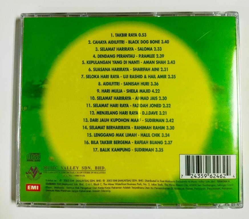 Hari Raya Album 16 Lagu Lagu Hari Raya Aidilfitri Cd Black Dog Bone Sharifah Aini Sudirman P Ramlee Saloma Original Artist Music Media Cd S Dvd S Other Media On Carousell