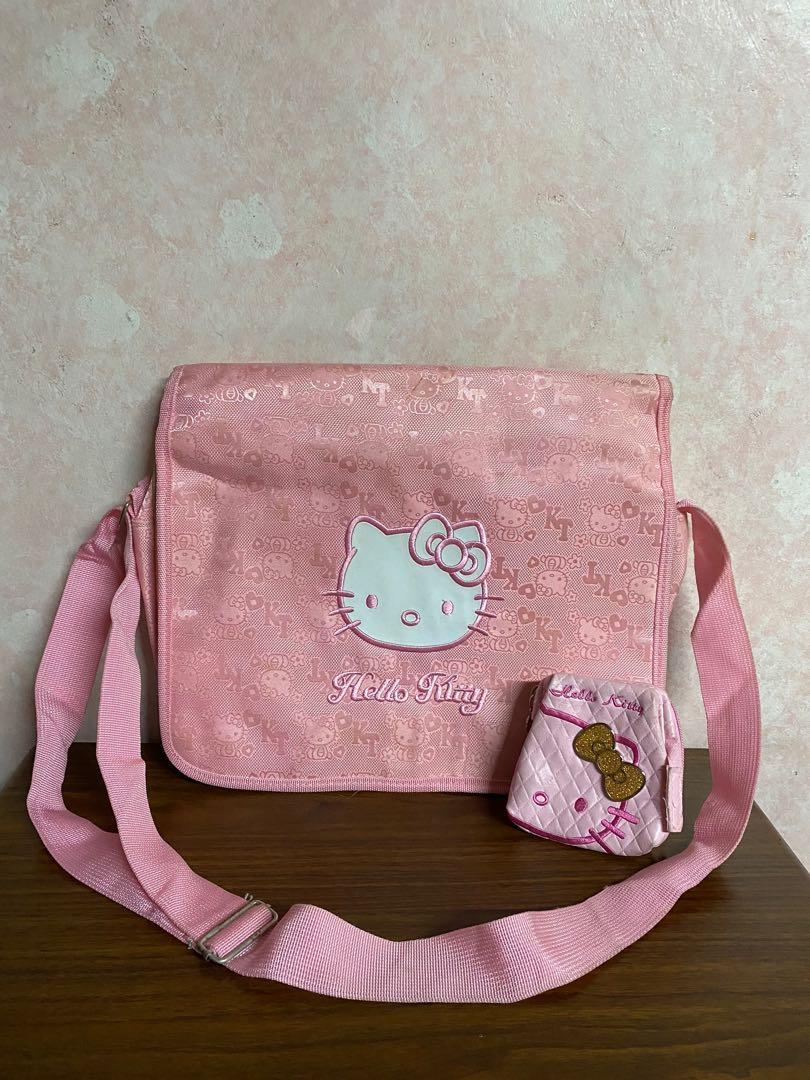 Hello Kitty Quilted Small Cross Body Bag Mini Messenger Purse New 