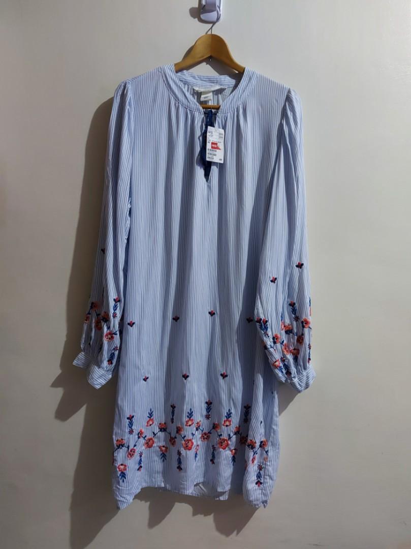 H M Logg Striped Floral Dress Women s Fashion Dresses Sets