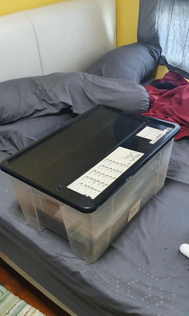 Ikea plastic box with lid, Furniture & Home Living, Home Improvement