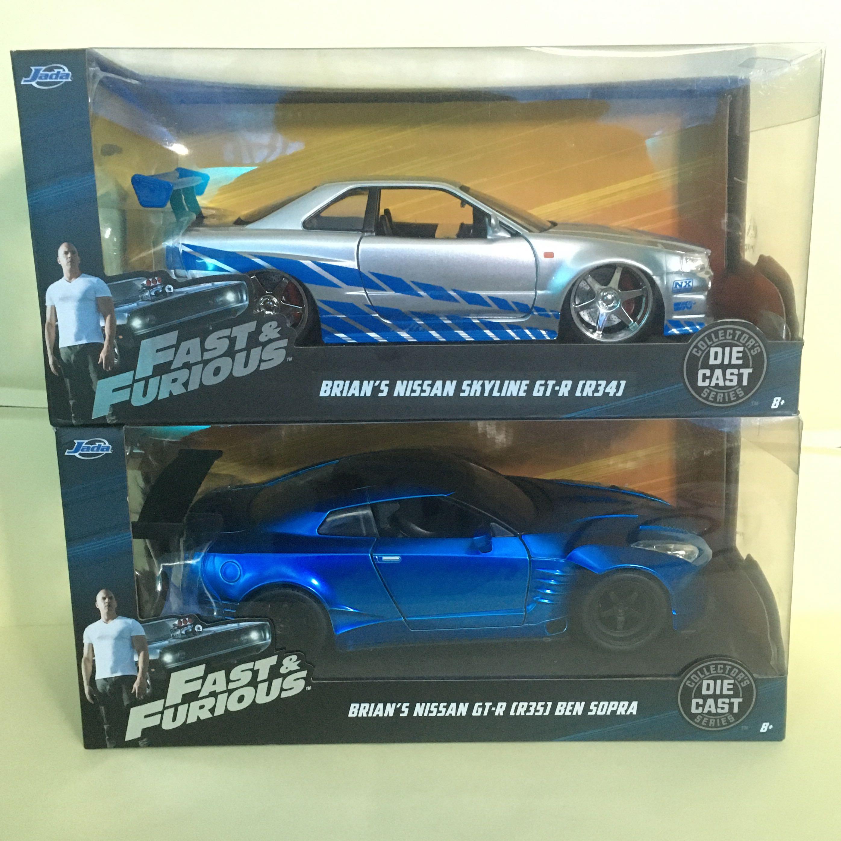 Jada 1/24 Fast & Furious Brian's Nissan Skyline GT-R R34 & R35 Ben