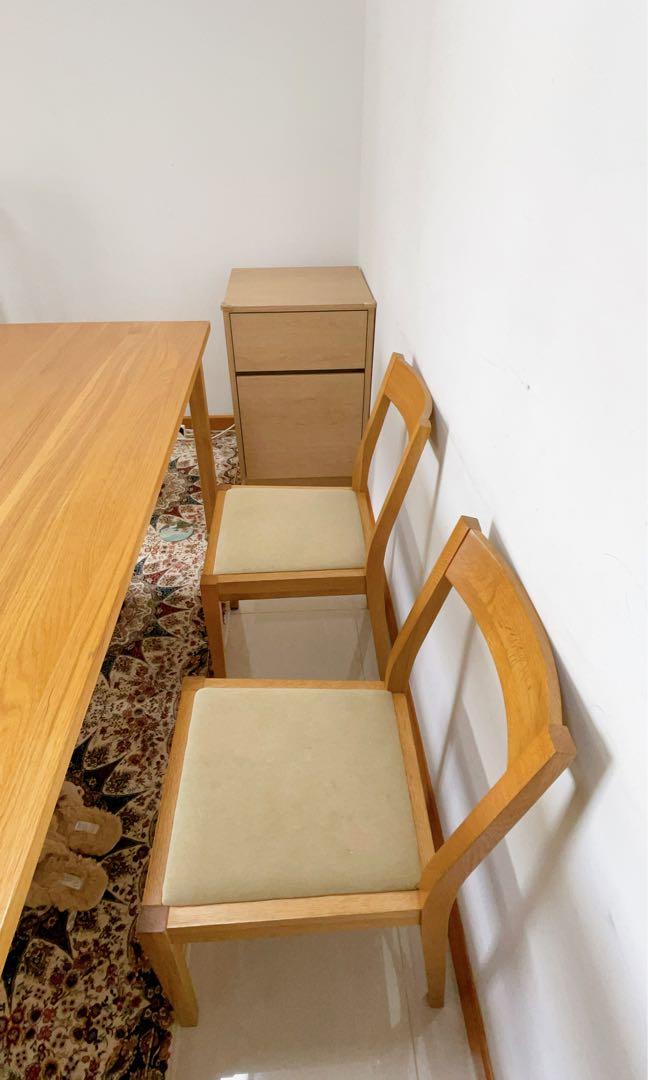 Muji Oak Table and Bench, Furniture & Home Living, Furniture, Tables & Sets on Carousell
