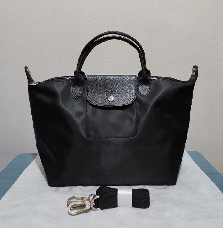 Original Longchamp Le Pliage Neo Sling Shoulder Bag Black Large, Women ...