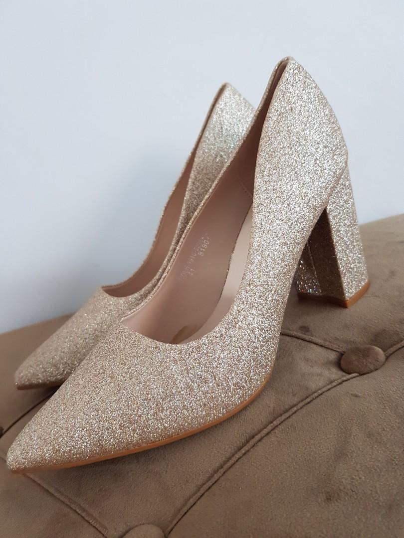 Glitter heels discount rose gold