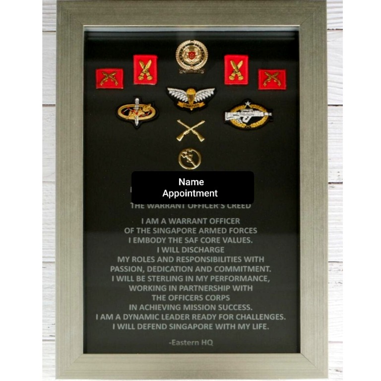 SAF Warrant Officer's Creed Post Out Gift (Army, Navy, Airforce, SCDF