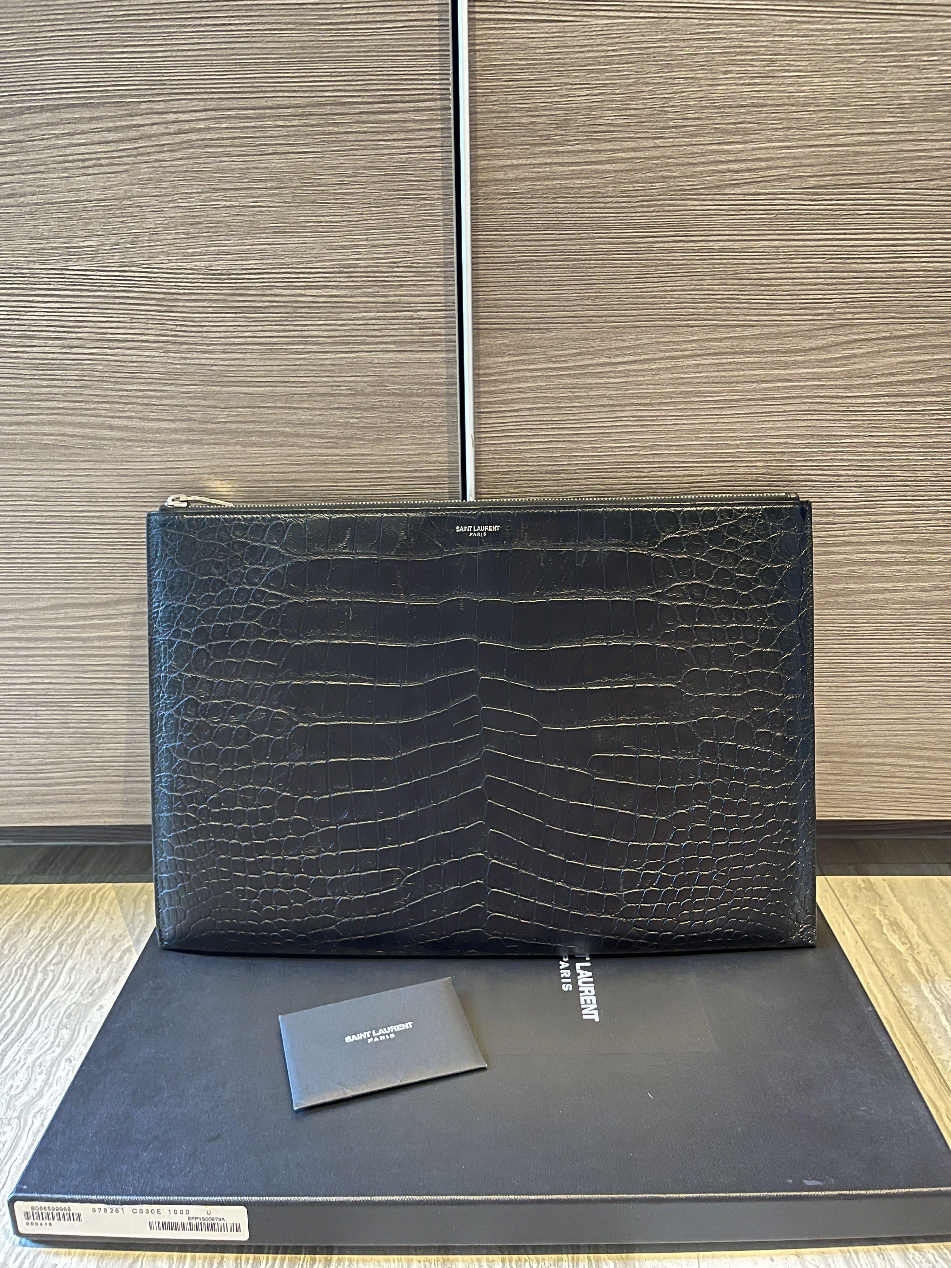 Ysl sales crocodile clutch