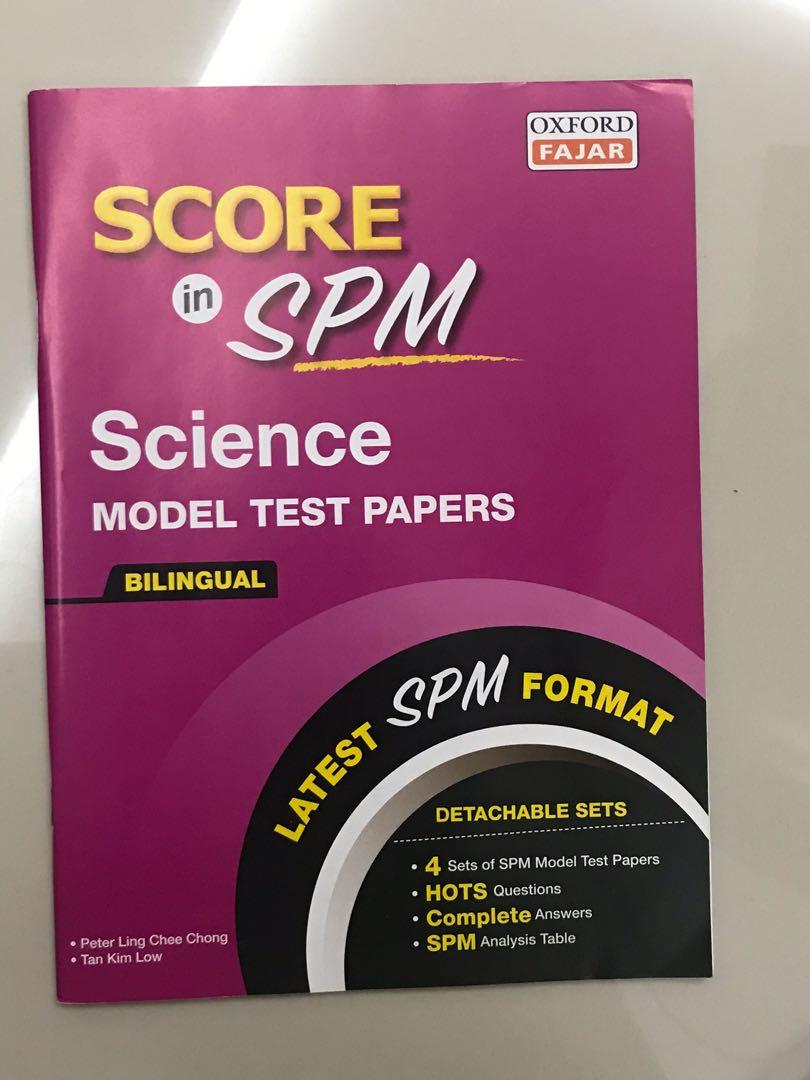 Score Spm Modal Test Paper Science Sejarah English Textbooks On Carousell