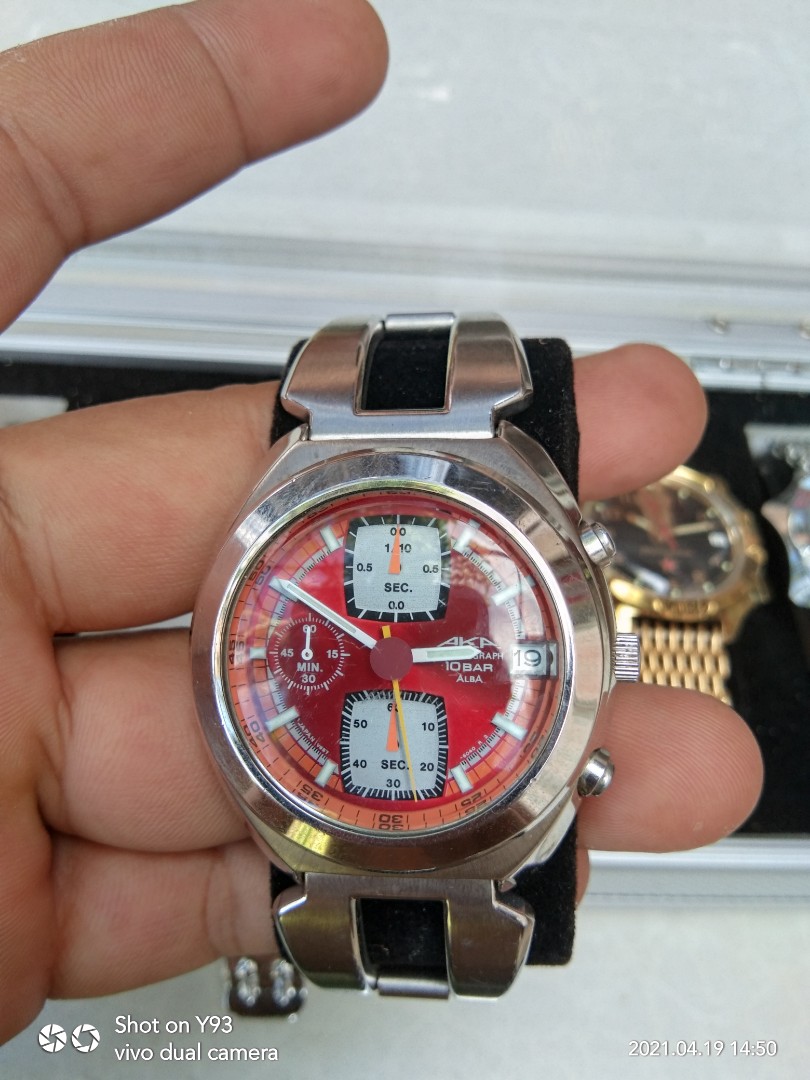 ALBA アルバ AKA 1/10 クロノグラフ茶 クオ ーツ メンズ腕時計-