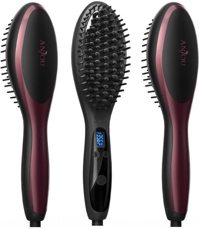 T1073 NEW Anjou Hair Straightener Brush with Anion Hair Care