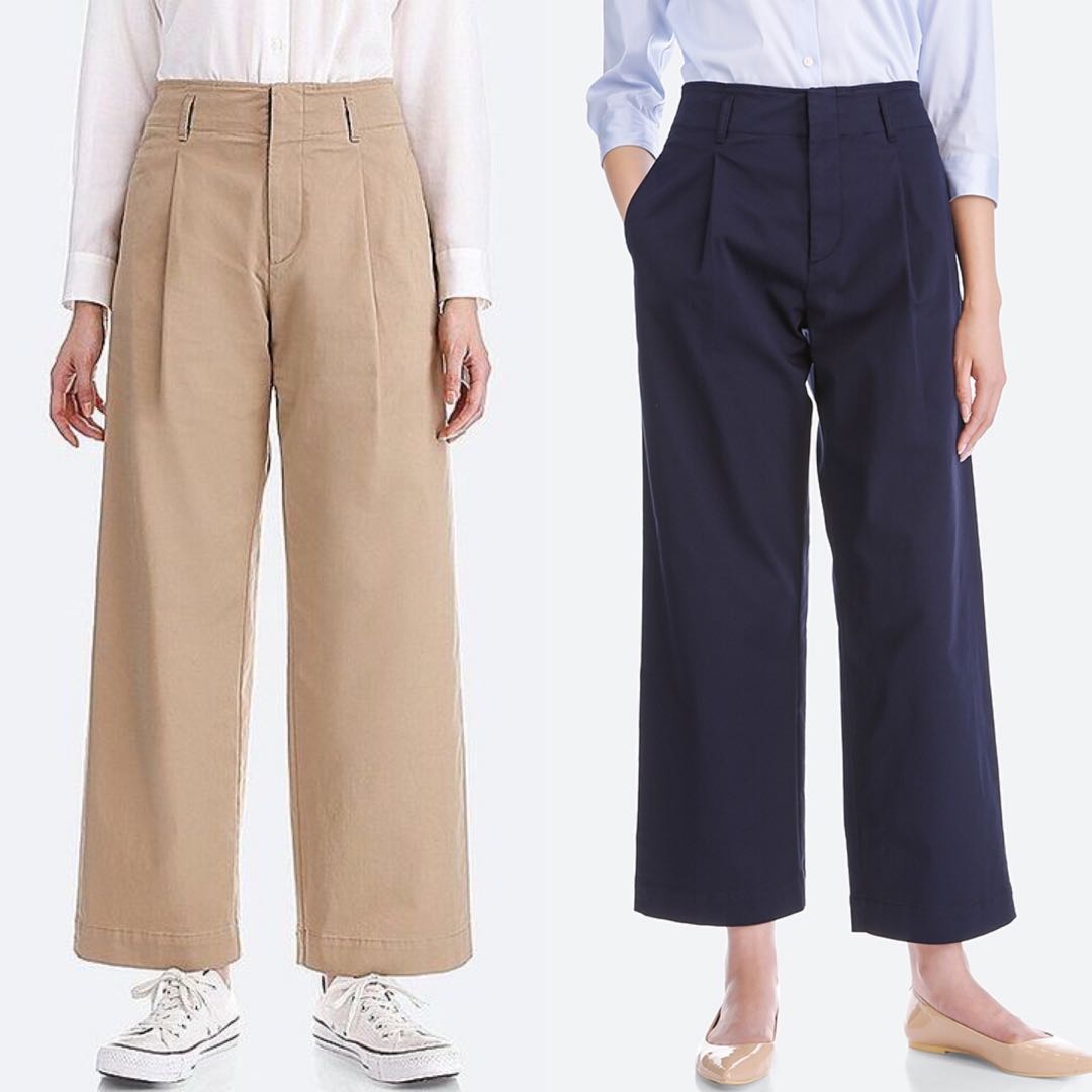 ANN4329: uniqlo women S size center seam black pants/ uniqlo high waist  Wide leg smart casual pants, Women's Fashion, Bottoms, Other Bottoms on  Carousell