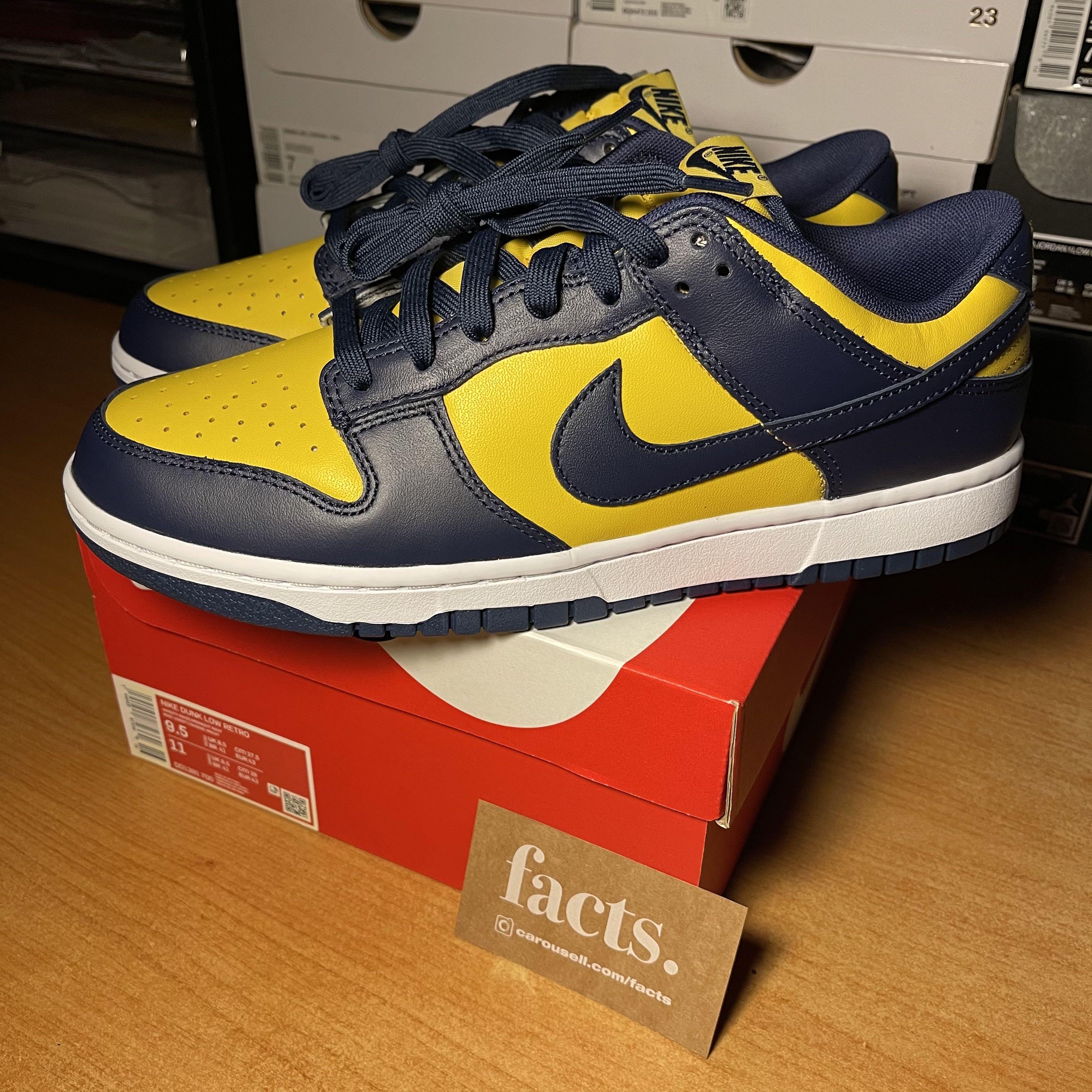 Us9 5 Nike Dunk Low Retro Michigan Men S Fashion Footwear Sneakers On Carousell