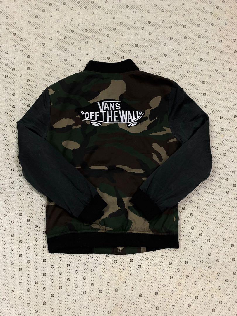 Vans camo online jacket leather sleeves