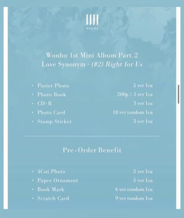 Wonho Love Synonym 2 album, Hobbies & Toys, Memorabilia & Collectibles