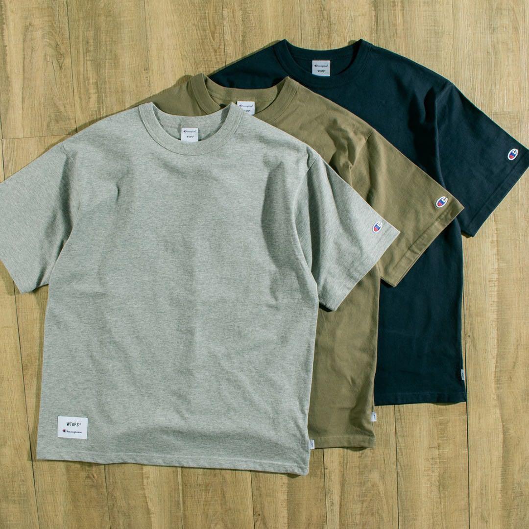 全新日本Wtaps 聯名Champion 21ss Tee, 男裝, 上身及套裝, T-shirt