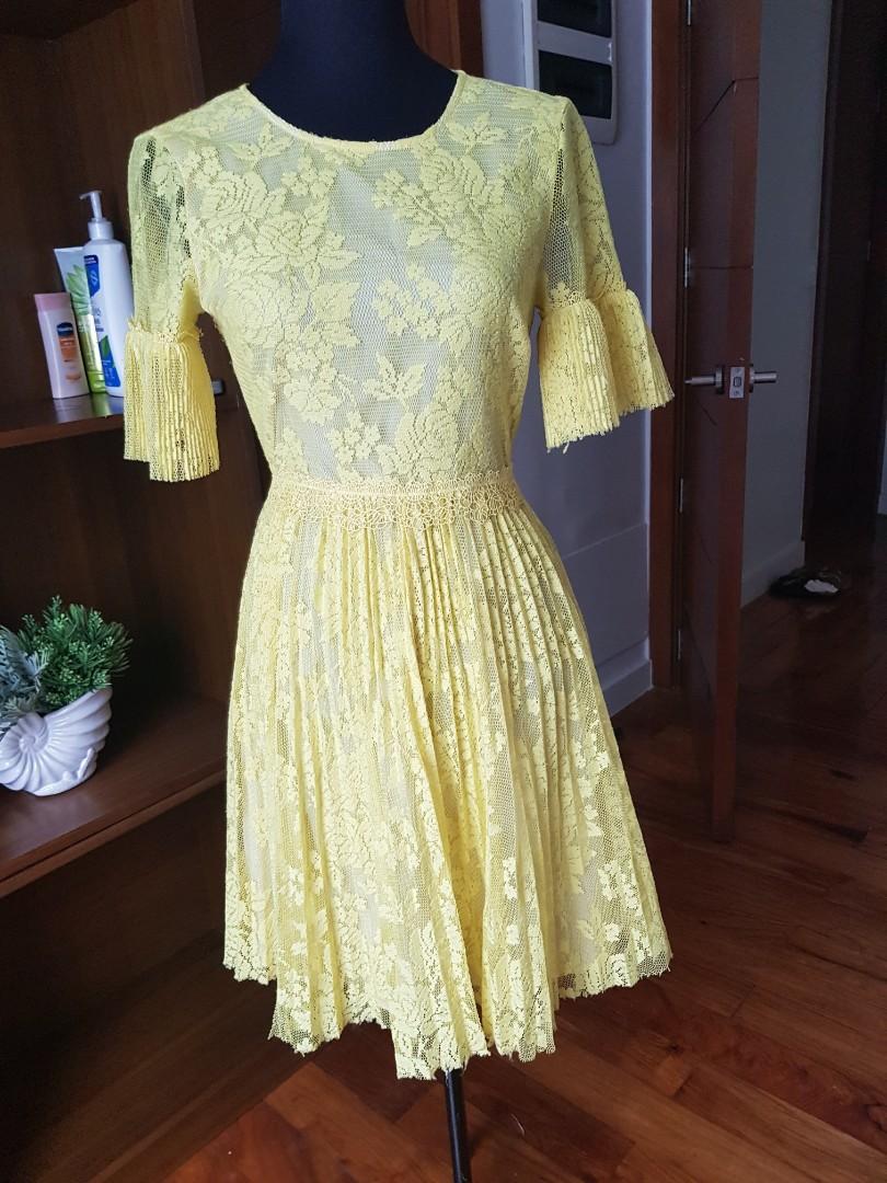 Warehouse yellow lace dress new arrivals