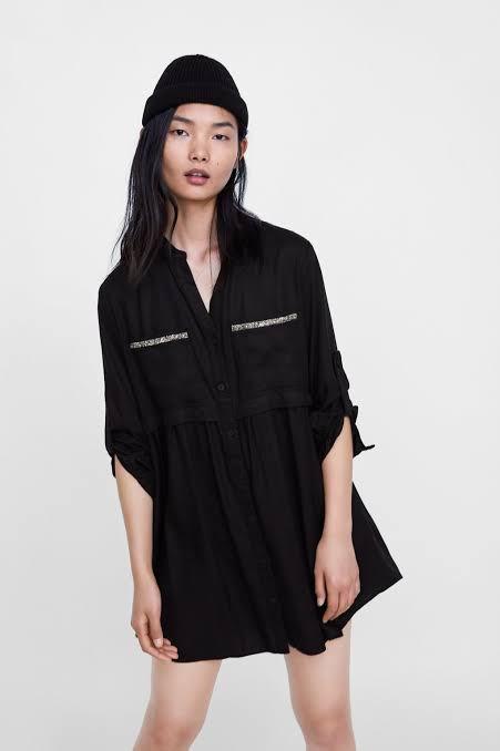Beaded shirt dress zara Sale