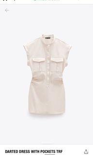 darted dress with pockets trf