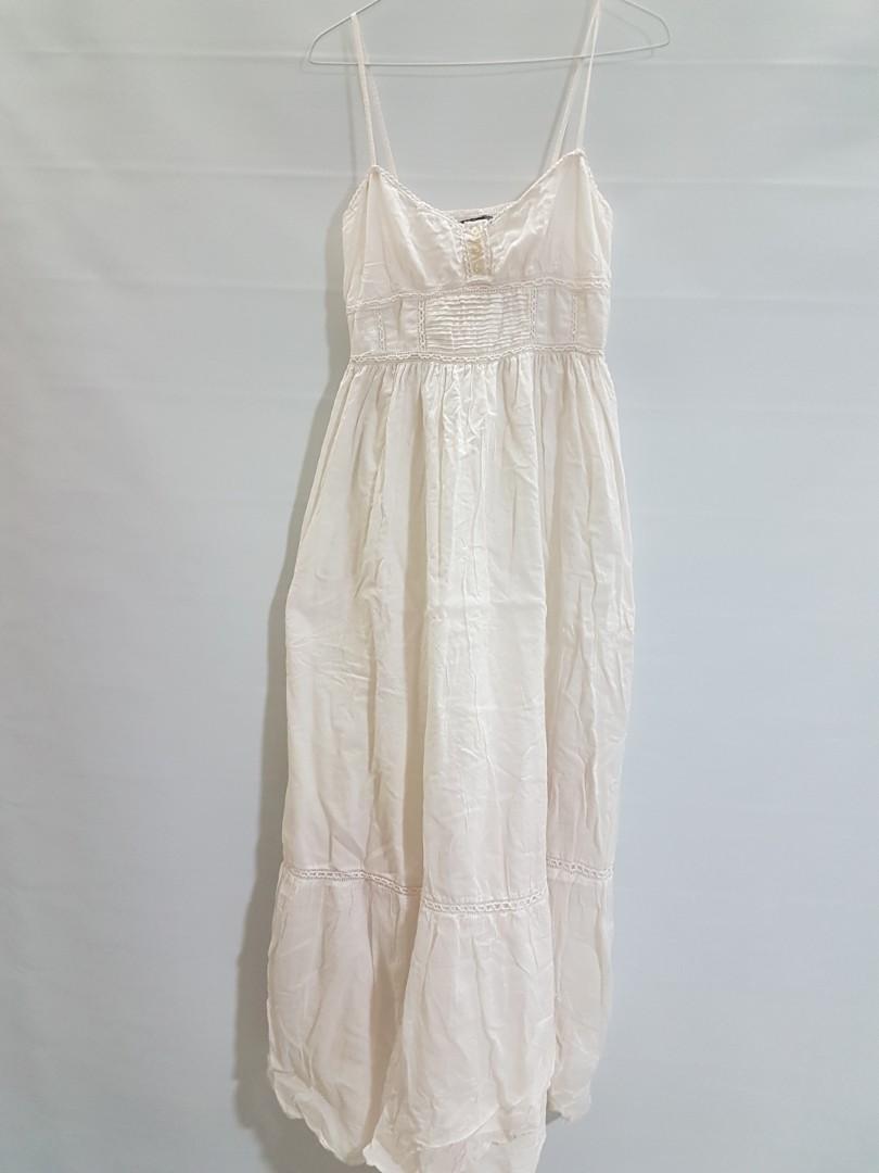 Zara TRF White Bohemian Cotton Detailed 