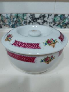 Early brand-new soup bowl + lid set