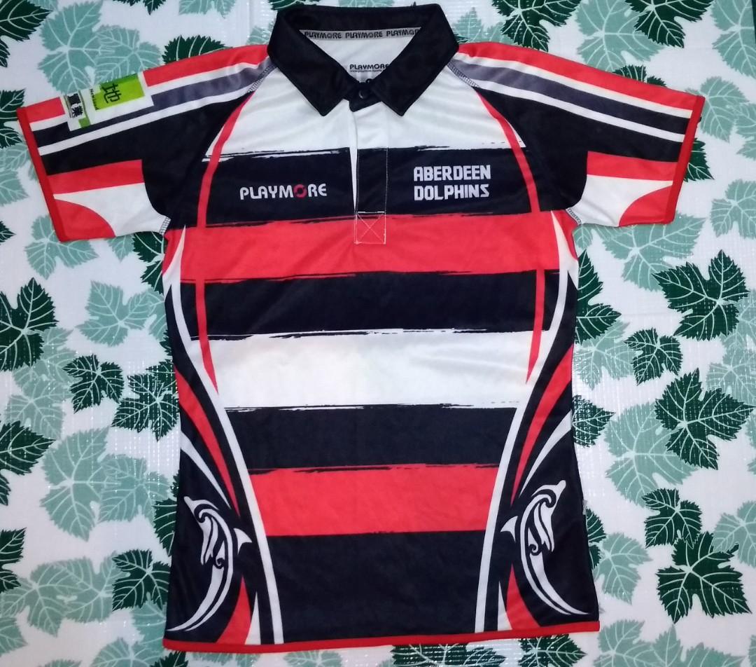 香港欖球rugby Aberdeen Dolphins M Size 中碼 胸闊49cm 腰圍43cm 身長67cm 運動產品 運動衫 Carousell