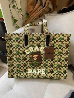 A BATHING APE Bape Limited Shark tote Pouch Bag Camouflage cushion Japan  Novelty