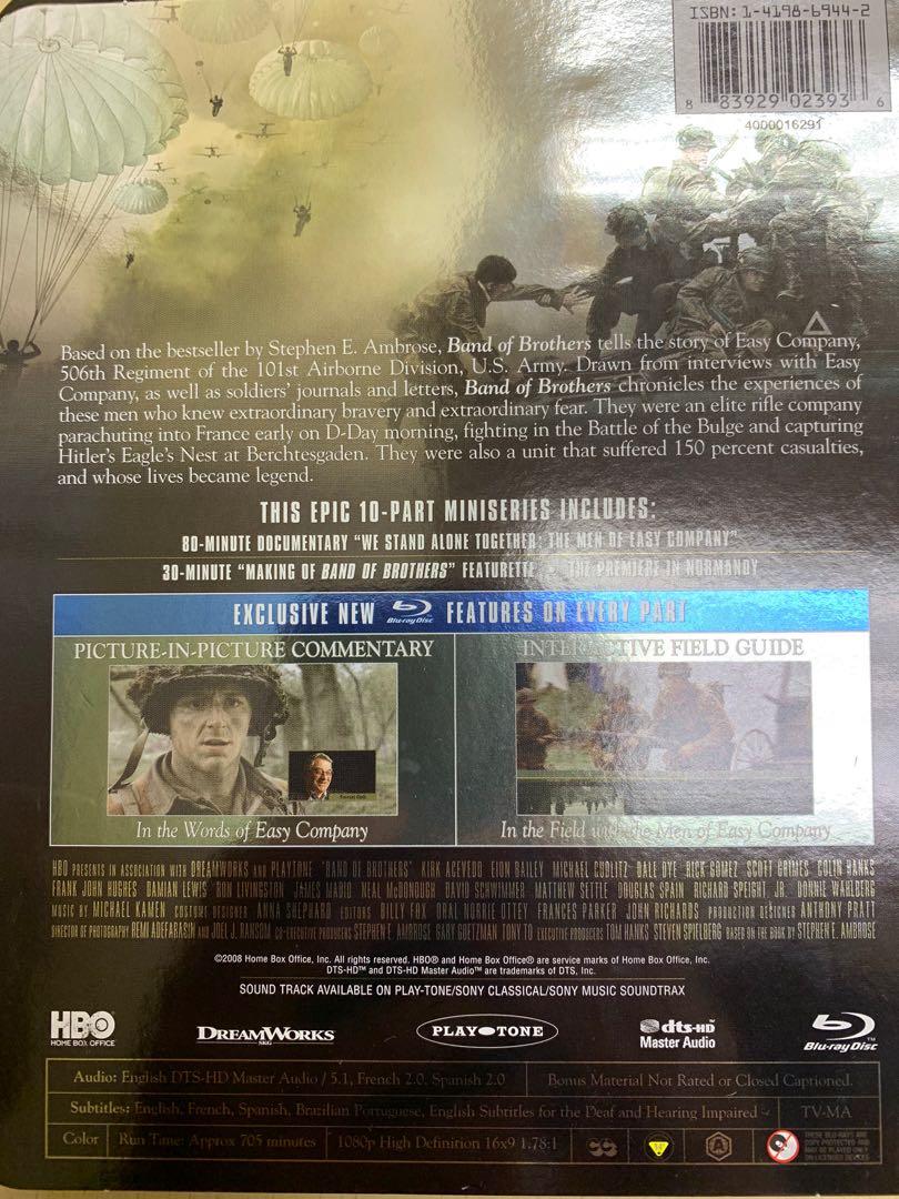 Band of Brothers 鐵盒裝tin box blu-ray, 興趣及遊戲, 音樂、樂器