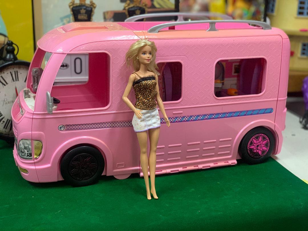 Barbie Dream Camper Pink Pop Out Caravan Playset With Pool
