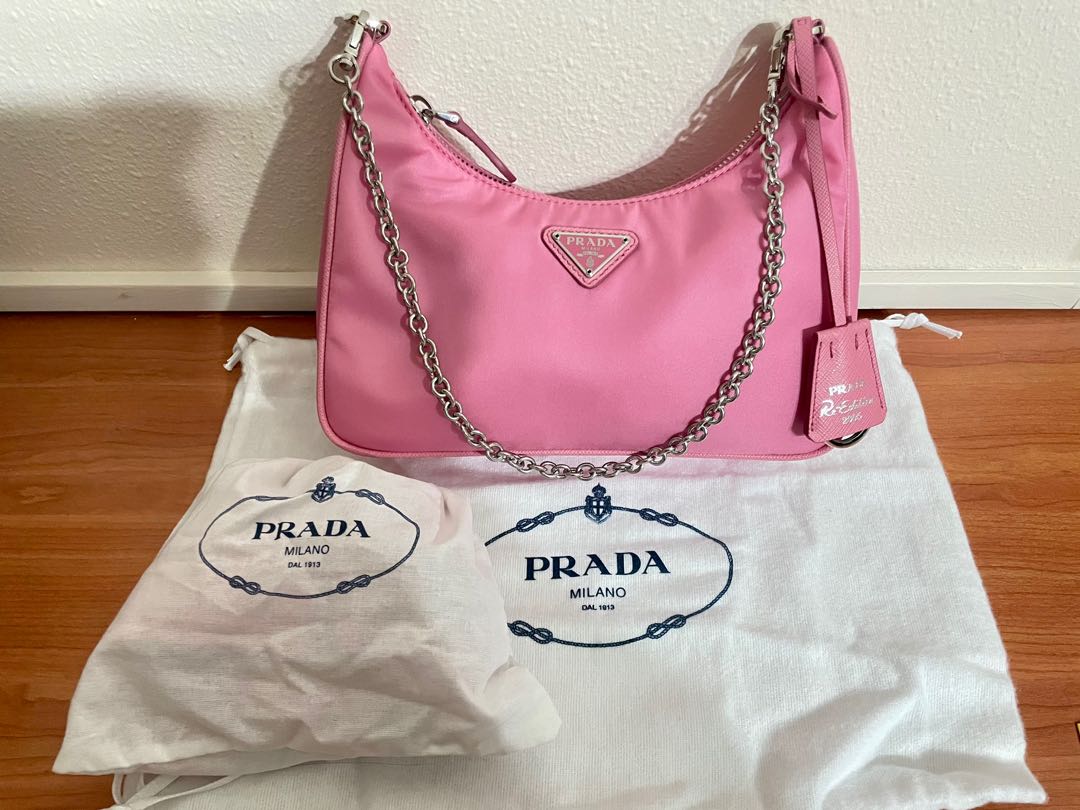 Re-edition handbag Prada Pink in Polyester - 37049038