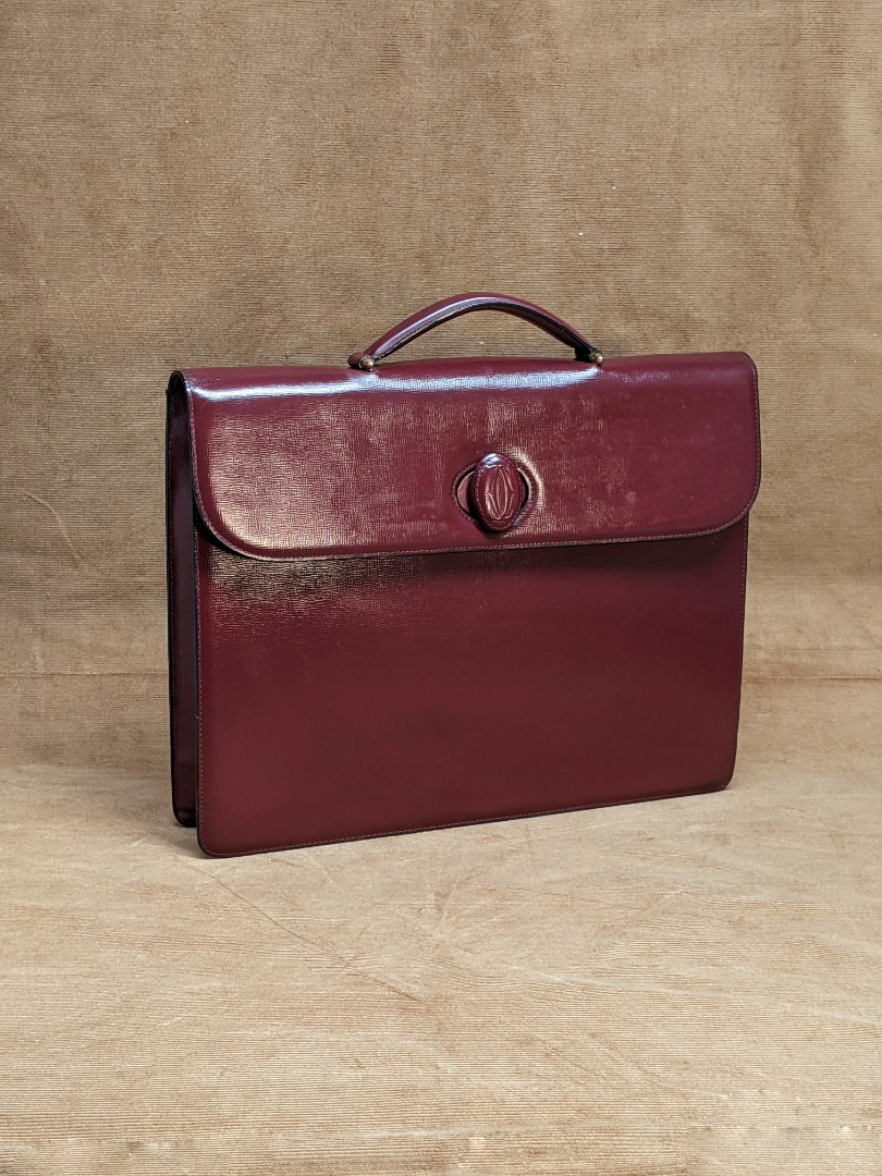 Cartier Vintage Briefcase Laptop Document Bag Leather Luxury Bags Wallets on Carousell