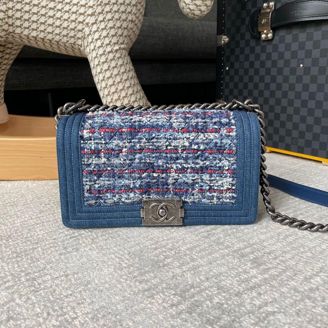 Chanel Boy Chanel Tweed, Luxury, Bags & Wallets on Carousell