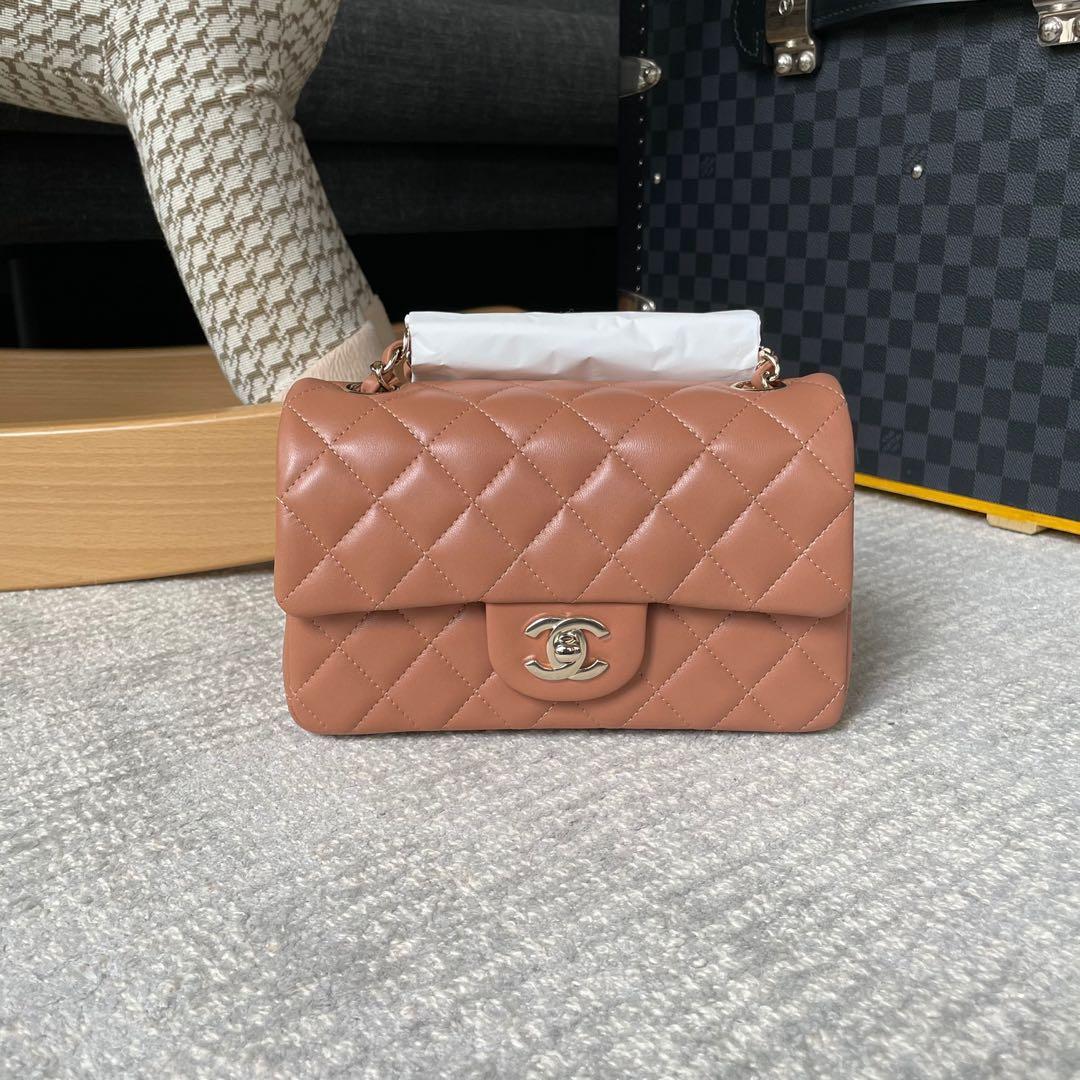Chanel Mini Rectangular Caramel, Luxury, Bags & Wallets on Carousell