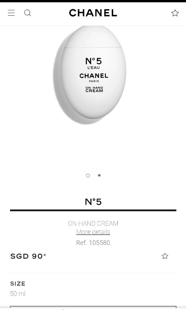 Chanel N°5 L’EAU ON HAND CREAM