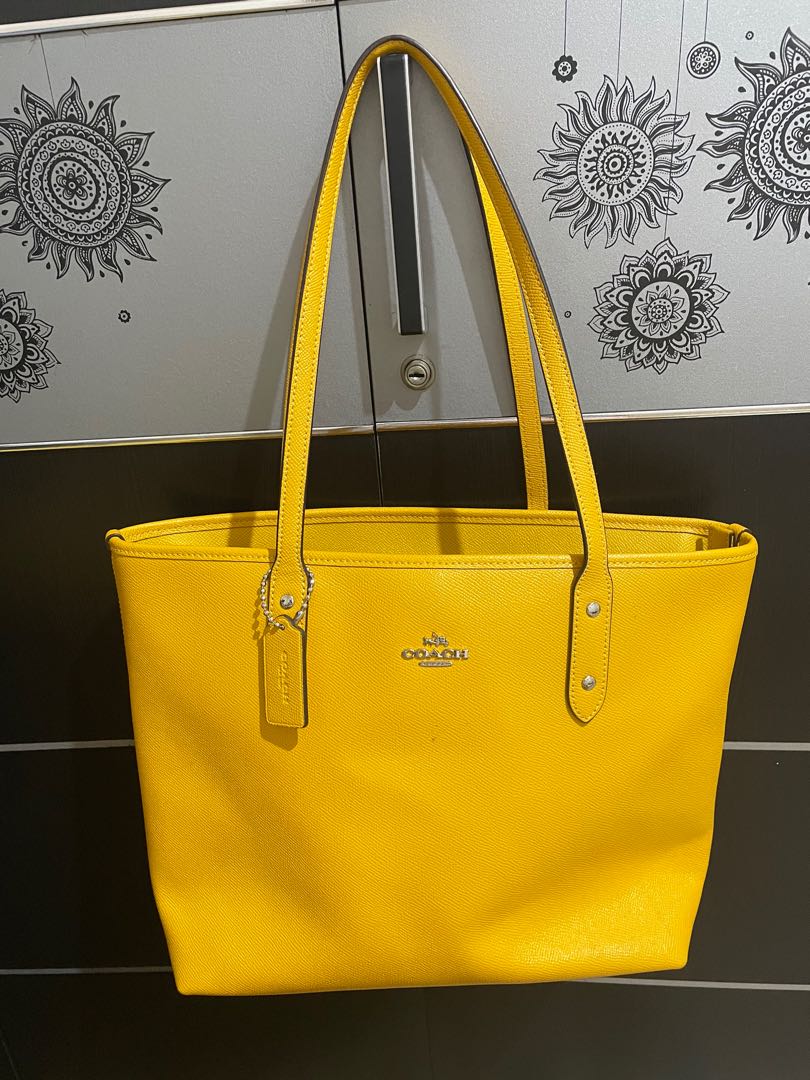 yellow coach bag