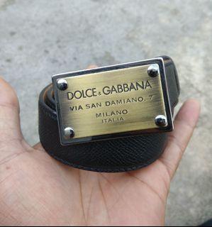 DOLCE & GABBANA Saffiano Belt Leather ITALY Luxury AUTHENTIC