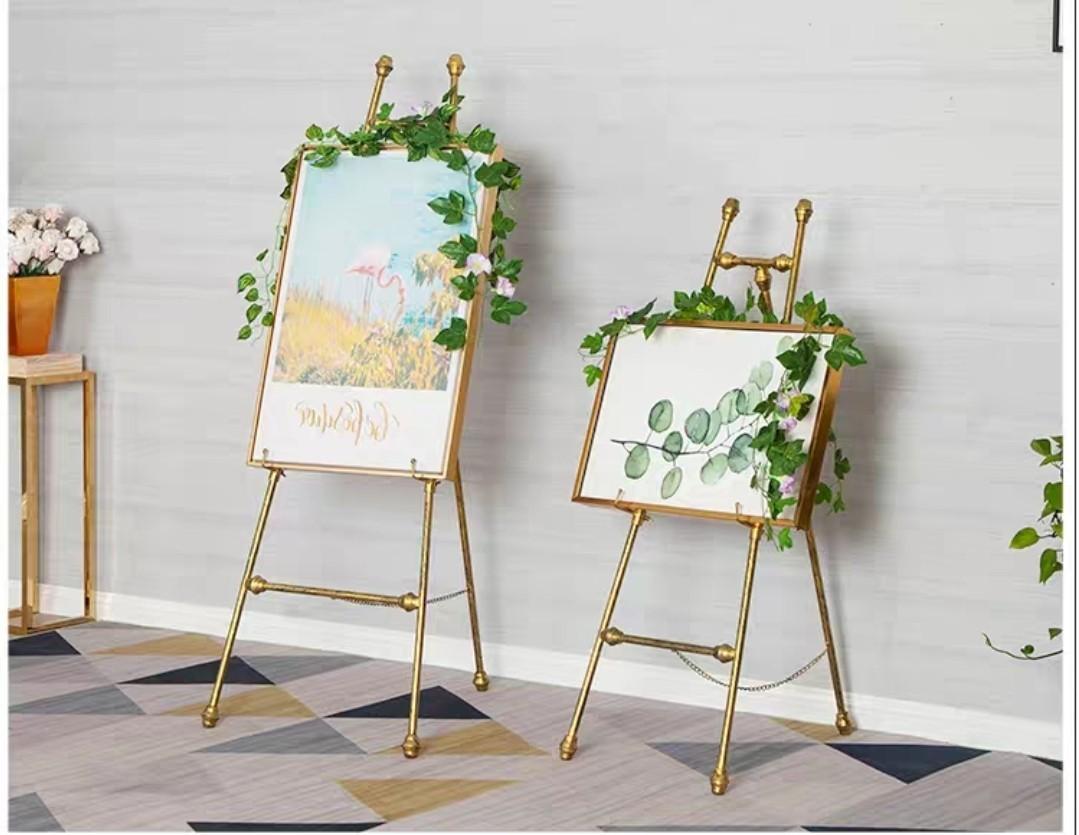 STARHOO Wooden Easel Stand for Wedding Sign Poster Picture 63'' Beech Wood  Display Easel for Floor Adjustable Painting Easel for Canvas