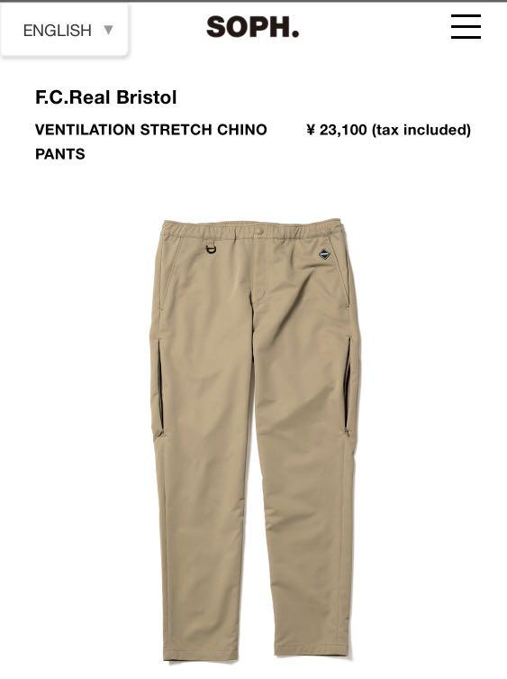 FCRB SOPH VENTILATION STRETCH CHINO PANTS 2021ss, 男裝, 褲＆半截裙 