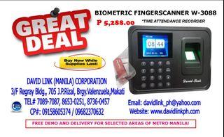 Fingerprint scanner biometric for employee time attendance recorder W-3088