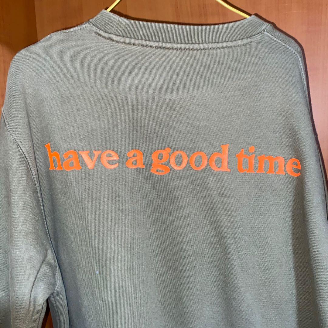 have a good time pullover (Category: Hoodies) located in Singapore. Submitted by kiffcozy (Listing ID 1083174464, Image 2). Description: lightly used hagt pullover with no defects! the white marks are not defects but wrinkles in the fabric but they can be ironed out! (it’s more of a dark green-khaki colour) fits oversized for those sized xs-(smaller)m .