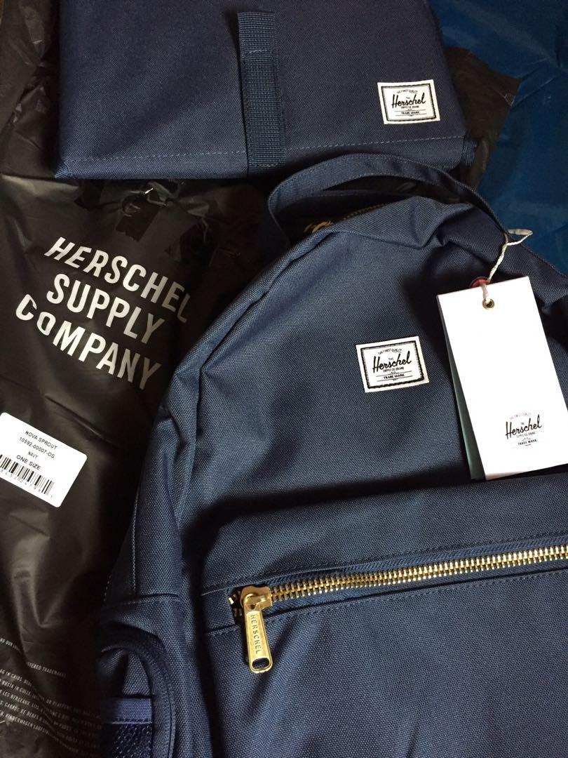 100 Authentic Herschel Nova Sprout Navy Blue Backpack Women s