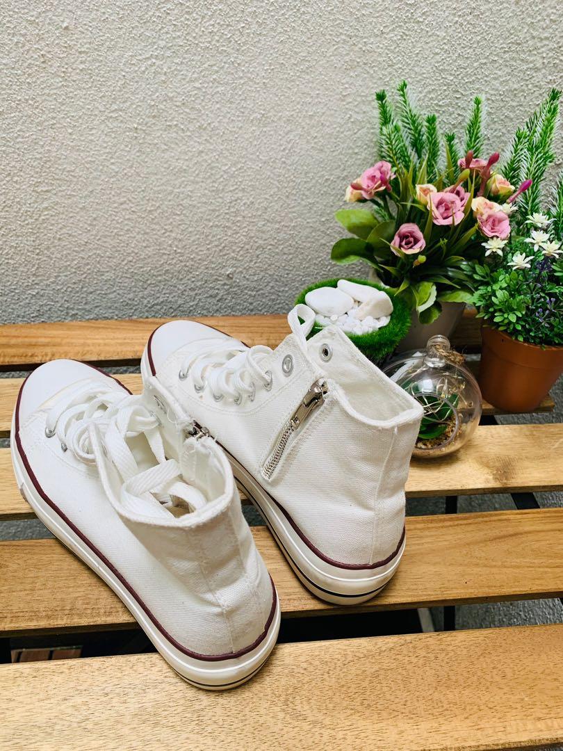 Highcut Shoopen Converse Like Shoe White Women s Fashion