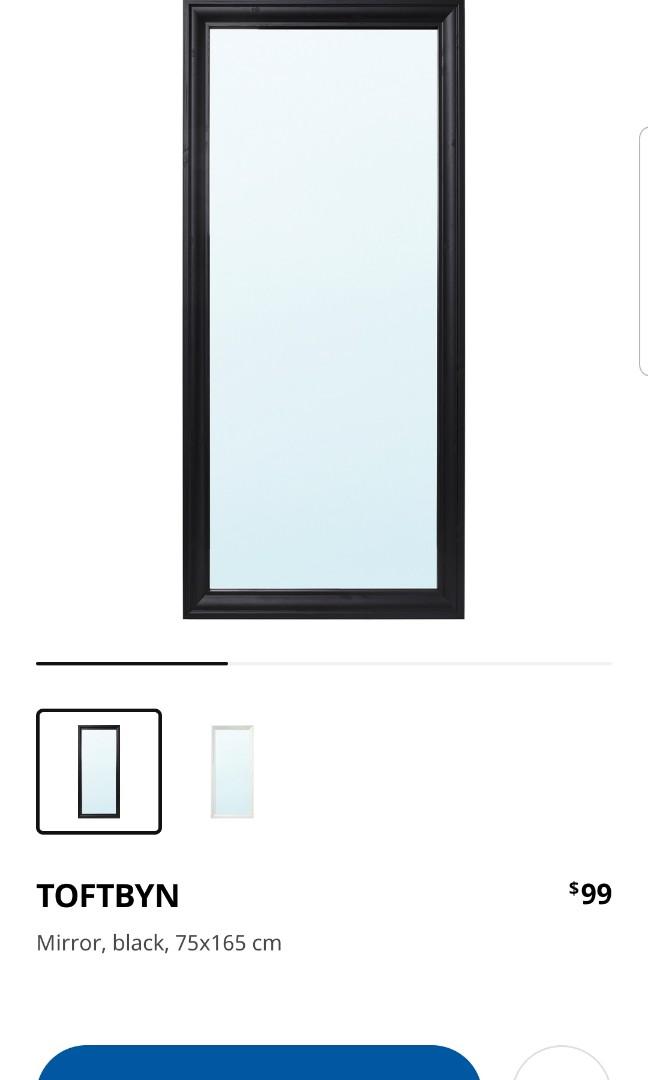 IKEA Black Wooden Mirror, Furniture & Home Living, Home Decor, Mirrors on Carousell